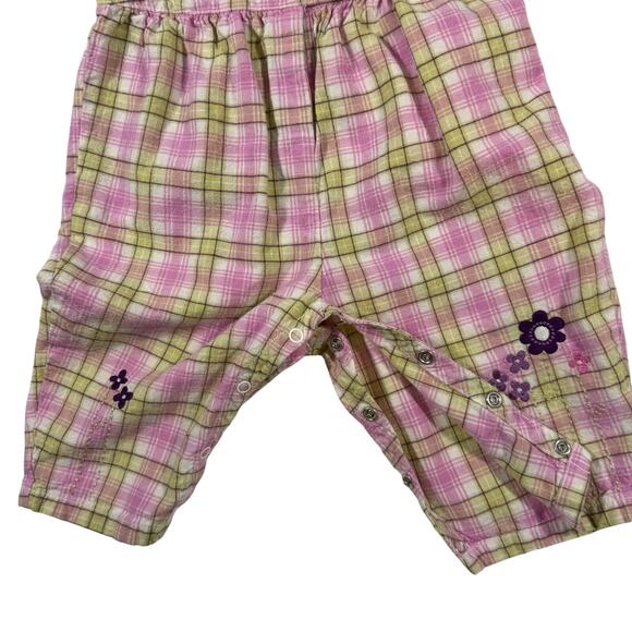 Vintage Y2K "GARDEN PARTY" Romper Girls 3-6 months Plaid Pink - Picture 5 of 5